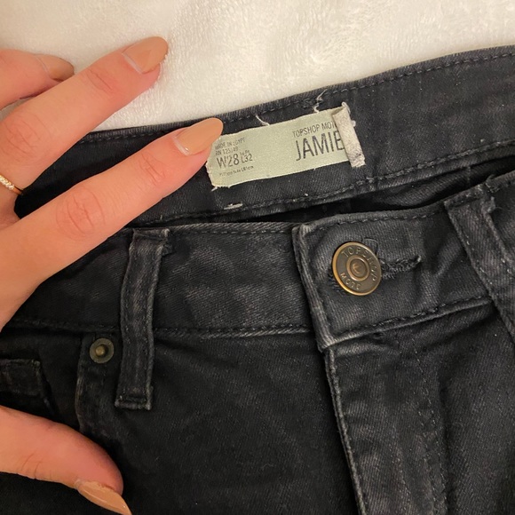 ‘Jamie’ black skinny jeans from top shop with rips - Picture 2 of 2